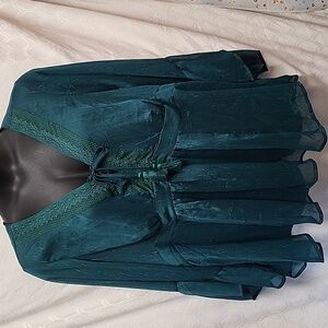 Torrid Sheer top with Metallic on the top